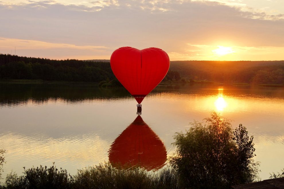 širdelės formos oro balionas